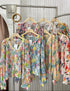 Summer Floral Print Loose V-Neck Tops